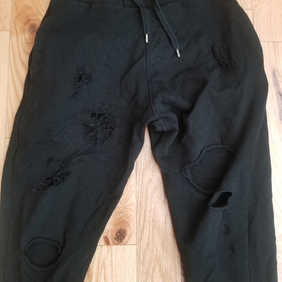 ZARA TRACK PANTS IN DISTRESSED LOOK SIZE MEDIUM - Picture 3 of 3
